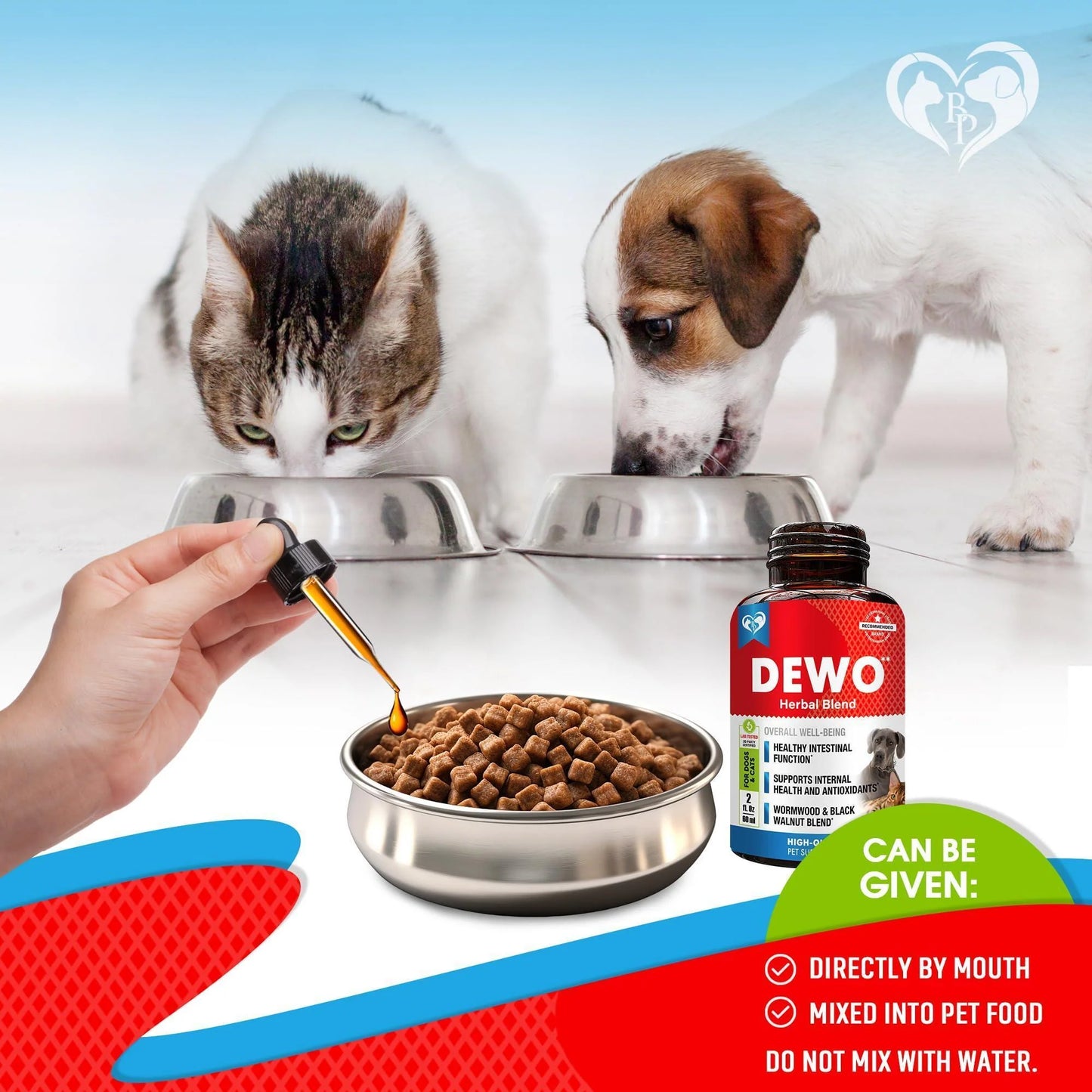 Natural Intestinal Defense for Dogs Cats Herbal Cleanse with Wormwood Black Walnut Promotes Healthy Gut Flora Balance Advanced Broad Spectrum Formula 2 Pack 60Ml