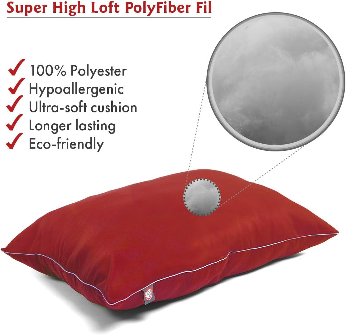 Rectangle Large Dog Bed Washable – Non Slip Comfy Pet Bed – Dog Crate Bed Super Value Pillow Dog Bed – Dog Kennel Bed for Sleeping - Dog Bed Large Breed 46 X 35 Inch – Solid Red