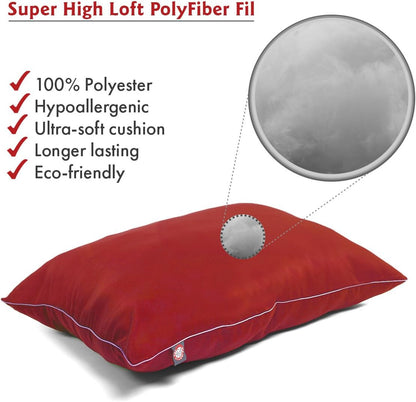 Rectangle Large Dog Bed Washable – Non Slip Comfy Pet Bed – Dog Crate Bed Super Value Pillow Dog Bed – Dog Kennel Bed for Sleeping - Dog Bed Large Breed 46 X 35 Inch – Solid Red