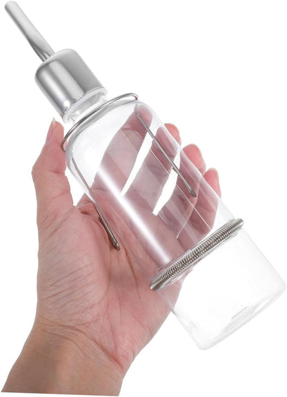 Bird Water Bottle-Squirrel Rabbit Stainless Steel Drinking Fountains Water Feeder Hamster Chinchilla Guinea Drinking Water Bottle Pet Supplies-Size S (180Ml)