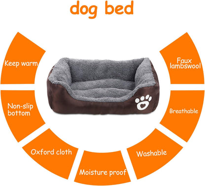 Dog Bed, Super Soft Pet Sofa Cats Bed, Non Slip Bottom Pet Lounger,Self Warming and Breathable Pet Bed Premium Bedding (S)-Coffee