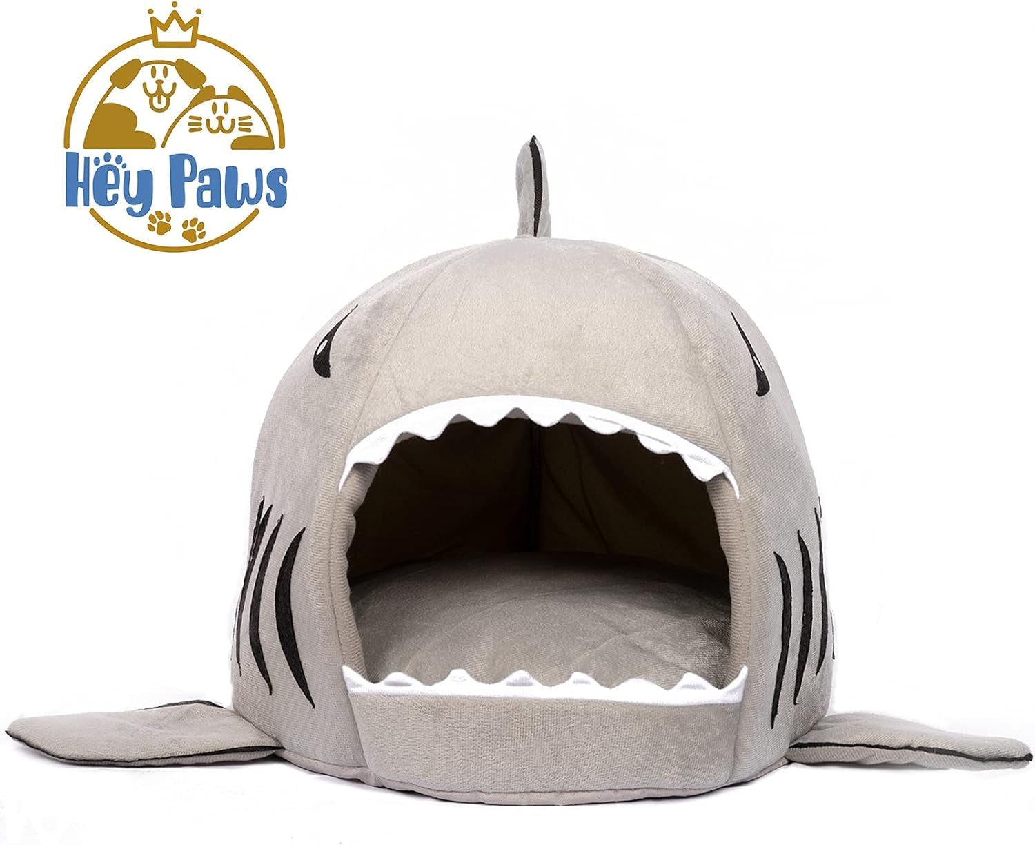 Cute Shark Cat Bed - Cartoon Dog House, Removable and Washable Cushion, Cute Soft Pet Bed Mat (Shark, Medium)