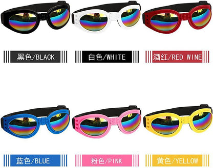 2Pcs Foldable Pet Dog Glasses Medium Large Dog Pet Glasses Pet Eyewear Dog Goggles Sunglasses (Dog Sunglasses Black + Red), 17Cm*15Cm/6.7*5.9Inch