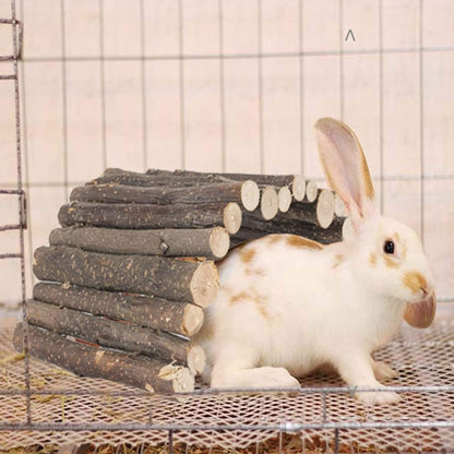Bunny Extra Large Ladder, 11.8 in X 20 in Wooden DIY Toy Rodents Chewing & Climbing Bridge Chinchillas Cage Tunnel/Hideout/Hut/Ramp/Divider for Small Animal Guinea Pig