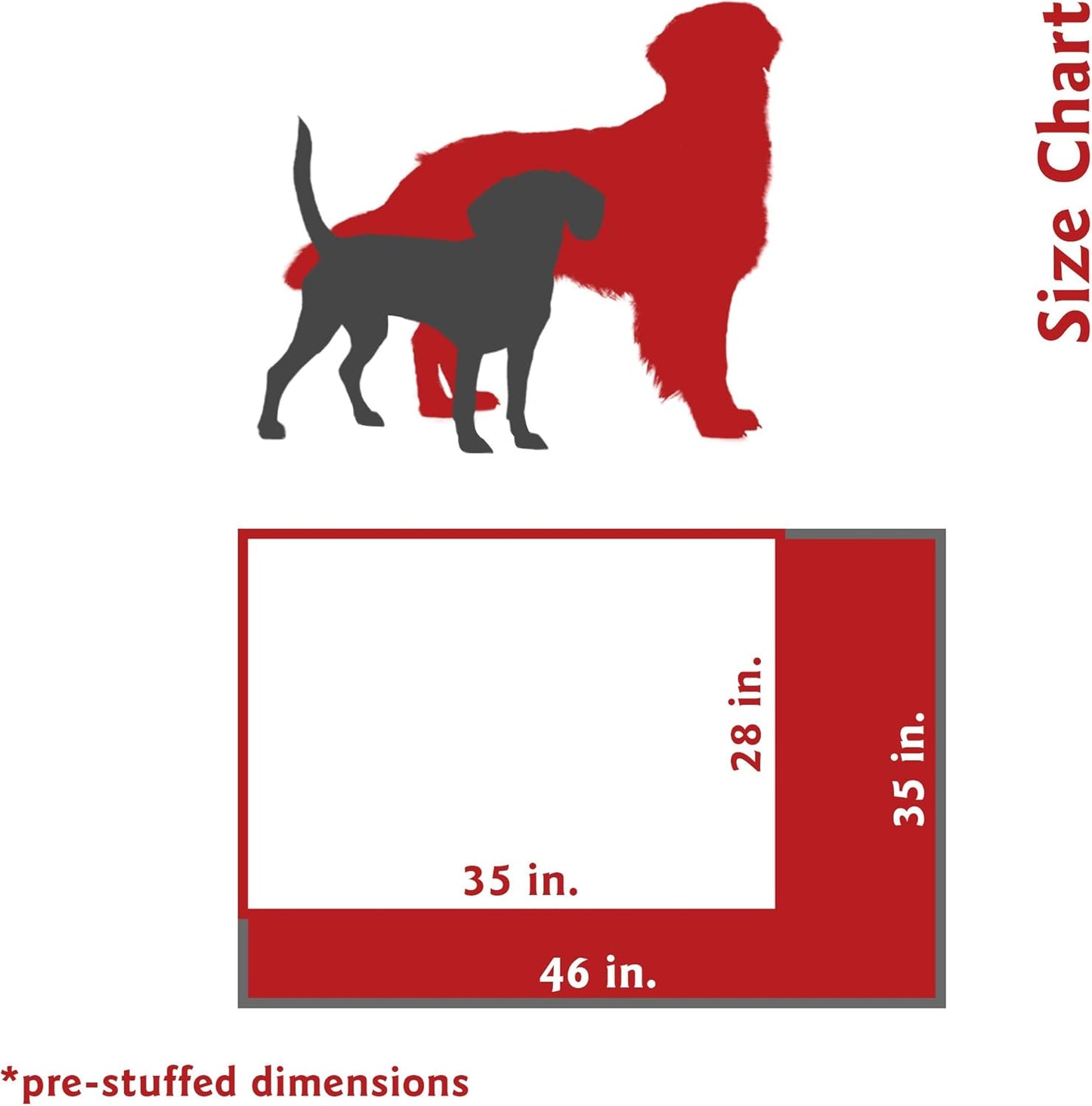 Rectangle Large Dog Bed Washable – Non Slip Comfy Pet Bed – Dog Crate Bed Super Value Pillow Dog Bed – Dog Kennel Bed for Sleeping - Dog Bed Large Breed 46 X 35 Inch – Solid Red
