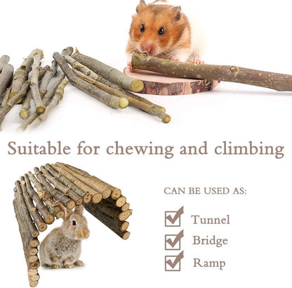 Bunny Extra Large Ladder, 11.8 in X 20 in Wooden DIY Toy Rodents Chewing & Climbing Bridge Chinchillas Cage Tunnel/Hideout/Hut/Ramp/Divider for Small Animal Guinea Pig